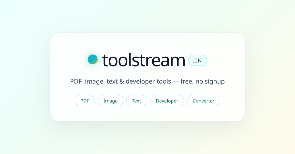 toolstream.in – Free Online Tools for PDF, Image, Math & SEO